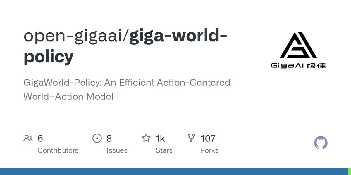 GigaWorld-Policy official GitHub repository card.