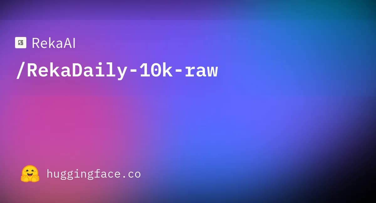 RekaDaily-10k official Hugging Face repository card.