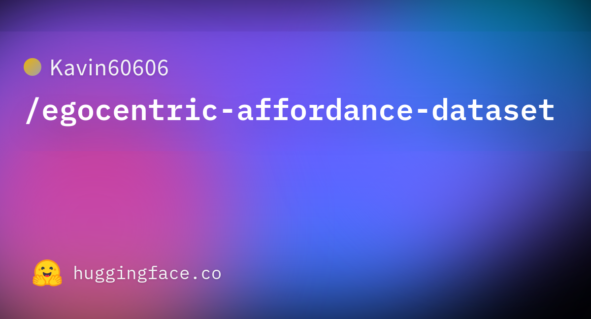Egocentric Affordance Dataset official Hugging Face repository card.