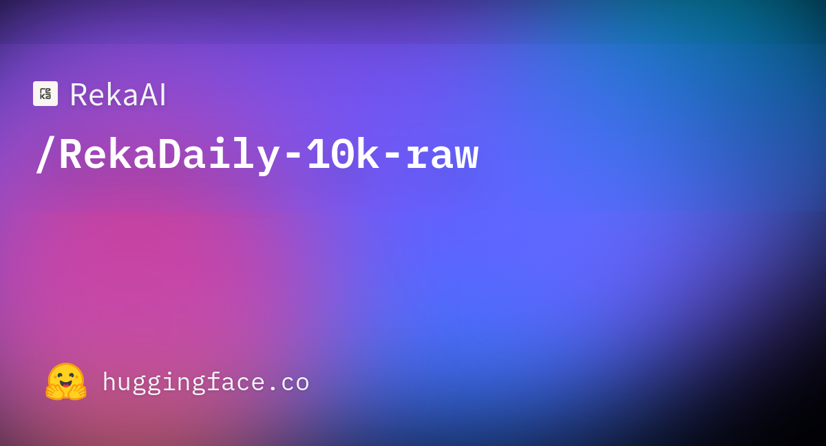 RekaDaily-10k official Hugging Face repository card.
