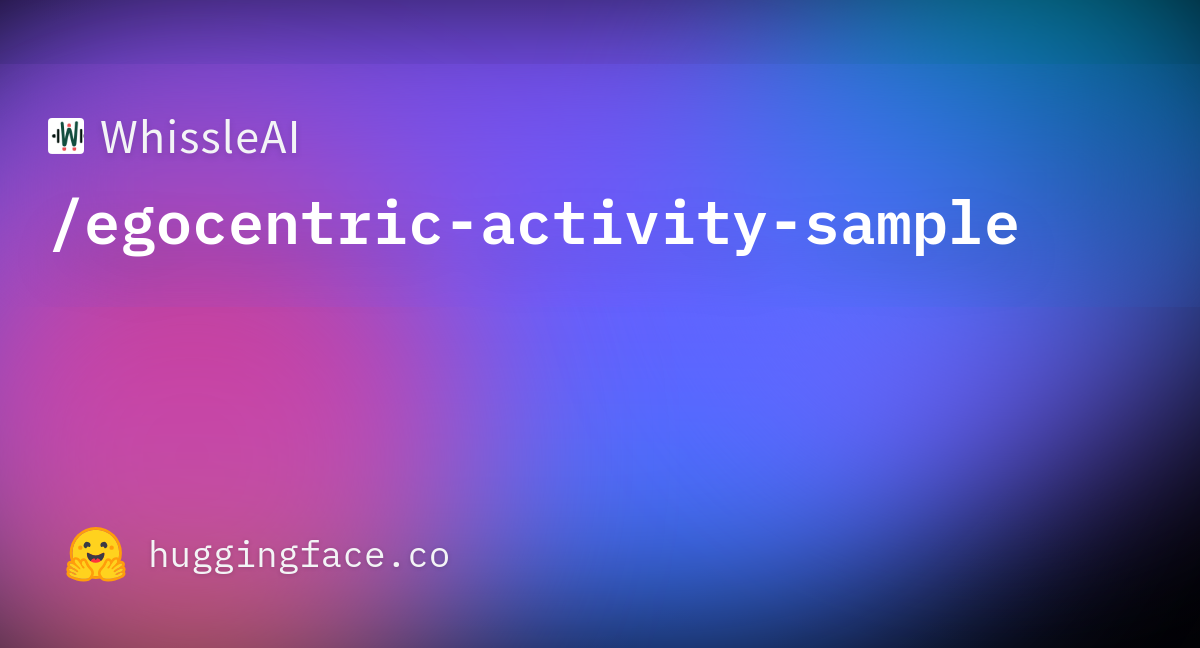 Egocentric Activity Sample official Hugging Face repository card.